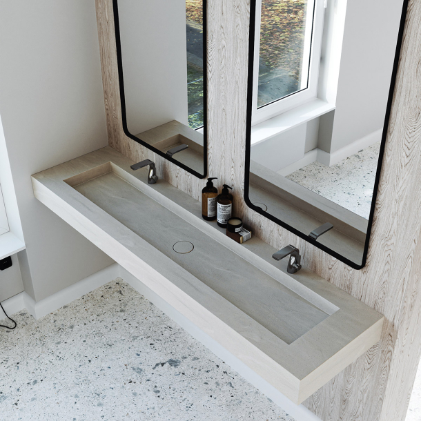 Dobbel vask Corian Delta Artista Beige