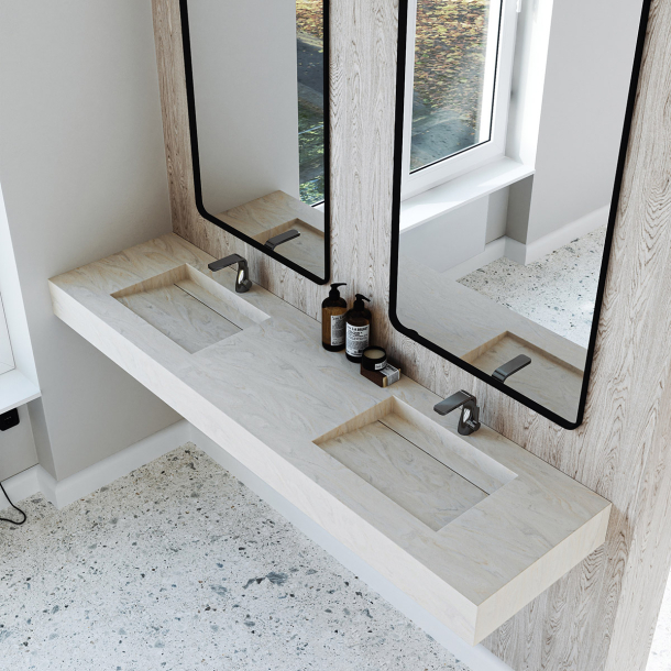 Dobbel vask Corian Harmoni Carrara Crema