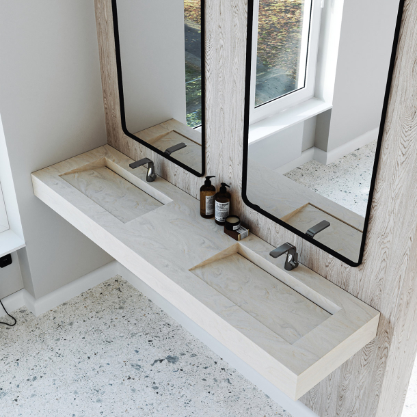 Dobbel vask Corian Simfoni Carrara Crema